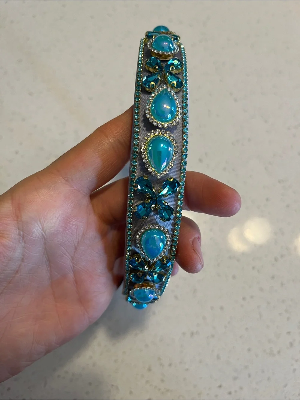 Gorgeous  blue‎ rhinestones Headband